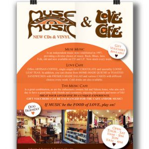 Muse Music & Love Café Poster and Voucher