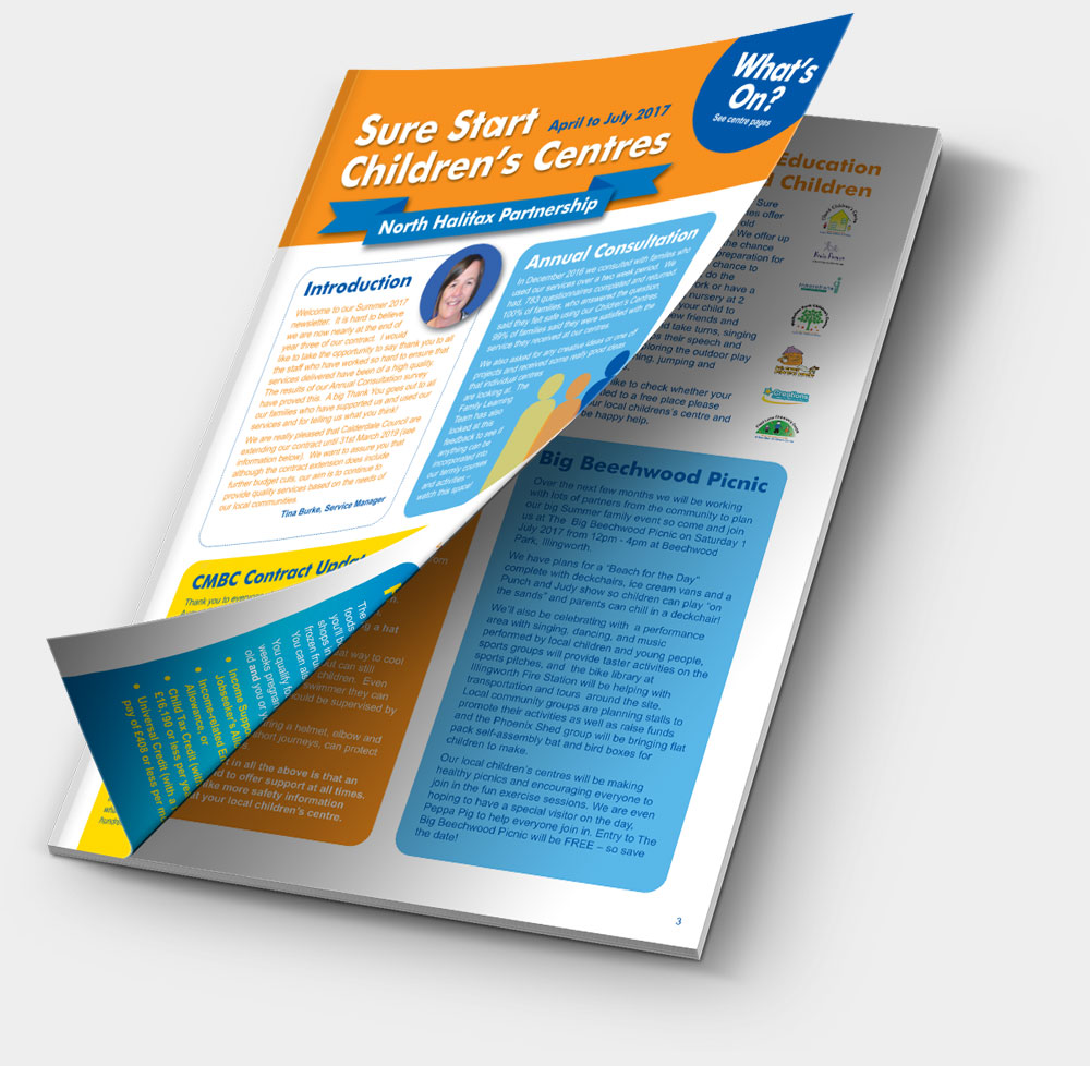 Model Sure Start Sure Start Newsletter Summer 2017 - Hollingwood Design and Print